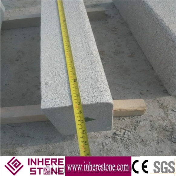 Chinese Hubei G603 Granite,Grey Granite Flamed Kerbstone, G603 Sawn Cut Curbstone