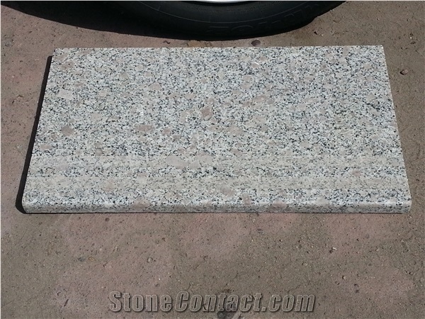 G383 Granite Staircase,White Pearl Flower Stair Treads,White Granite Deck Stair Step&Riser