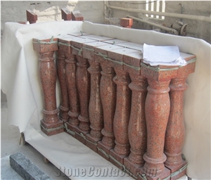 G562 Red Granite Balustrades,Balcony Railing ,Maple Leaf Red Granite Staircase Balustrades&Baluster