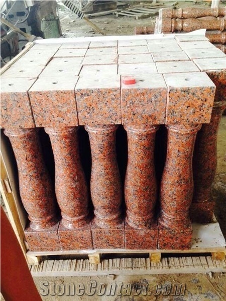 G562 Red Granite Balustrades,Balcony Railing ,Maple Leaf Red Granite Staircase Balustrades&Baluster