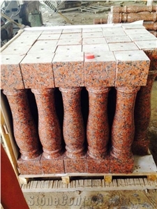 G562 Red Granite Balustrades,Balcony Railing ,Maple Leaf Red Granite Staircase Balustrades&Baluster