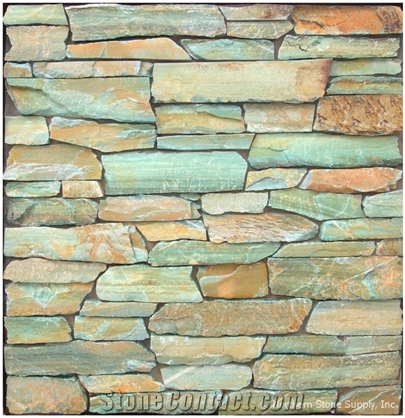 Green Quartzite Ledge Stone,Thin Stone Veneer