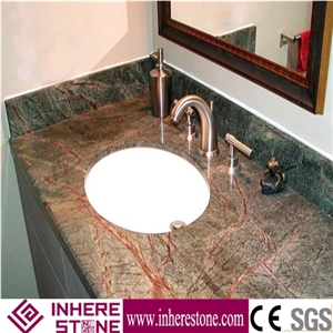 Picasso Green Bathroom Tops/ Splendore Serata Marble Bathroom Vanity/ Radhika Green Countertops