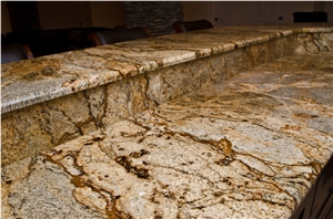 Juparana Jatoba Granite Polished Bar Top,Yellow Countertop,Island Tops