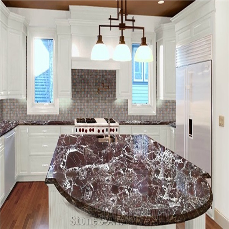Red Kitchen Bar Top,Rosso Levanto Marble Countertop,Island Top