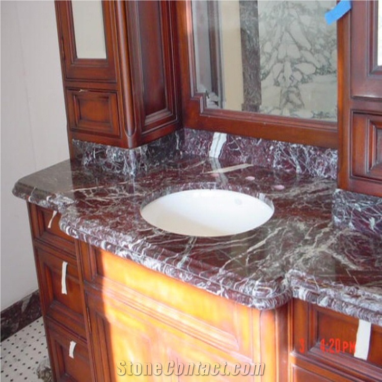 Red Kitchen Bar Top,Rosso Levanto Marble Countertop,Island Top