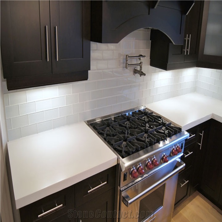 White Engineered Stone Kitchen Countertops,Quartz Island Tops