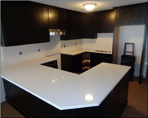White Engineered Stone Kitchen Countertops,Quartz Island Tops