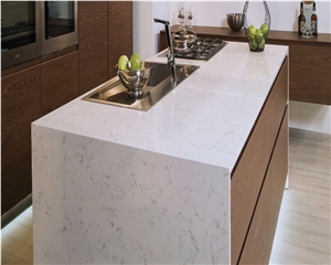White Engineered Stone Kitchen Countertops,Quartz Island Tops