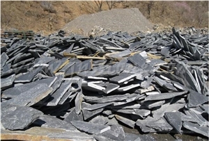 Black Slate Flagstone / Black Slate Paving / Random Slate / Irregular Tiles