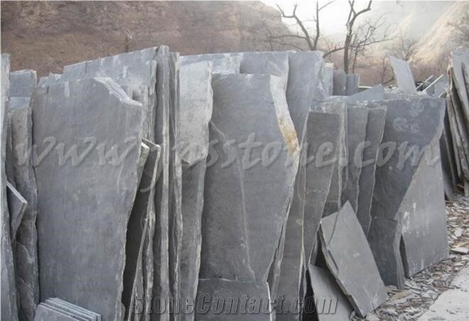 Black Slate Flagstone / Black Slate Paving / Random Slate / Irregular Tiles