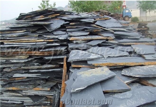 Black Slate Flagstone / Black Slate Paving / Random Slate / Irregular Tiles