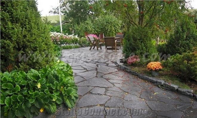 Black Slate Flagstone / Black Slate Paving / Random Slate / Irregular Tiles