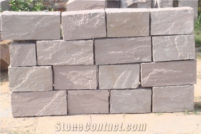 Buff Brown Sandstone Wall Bricks, Sandstone Wall Stones