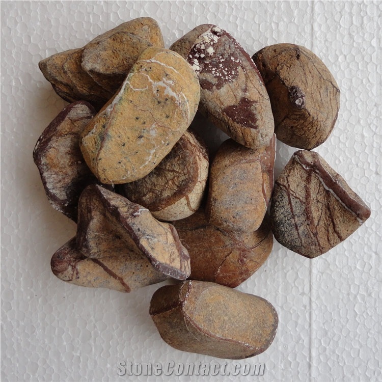 Rain Forest Brown Marble Pebbles, Bidasar Brown Pebbles, River Marble Bed Pebbles