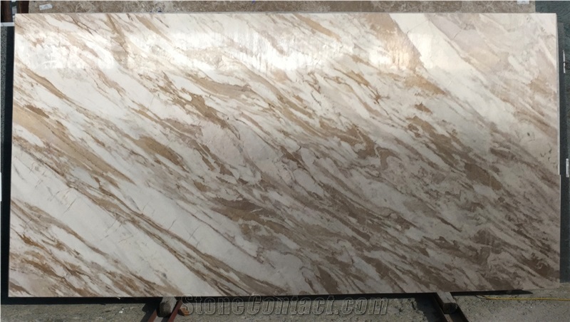 Volakas Venato Bronzetto Marble Slabs & Tiles, Greece White Marble