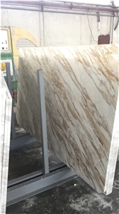 Volakas Venato Bronzetto Marble Slabs & Tiles, Greece White Marble