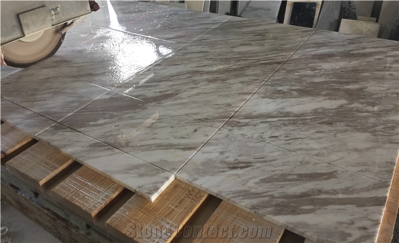 Volakas Venato Bronzetto Marble Slabs & Tiles, Greece White Marble