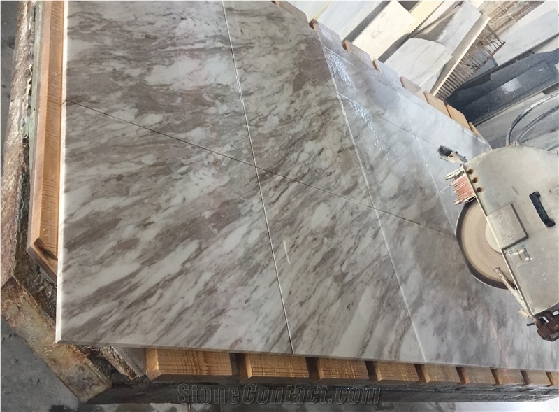 Volakas Venato Bronzetto Marble Slabs & Tiles, Greece White Marble