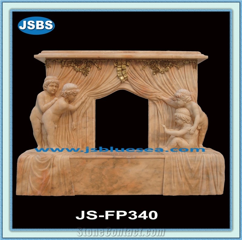 Red Marble Fireplace