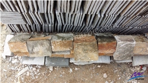 Rustic Edges Natural Thin Stone Veneer, Gold Stone Veneer Panel, Golden Thin Stone Veneer Corners, Split Loose Stone Veneer