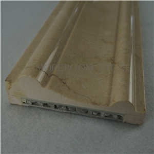 Beige Cappucino Marble Laminated with Aluminum Moulding for Tiny House