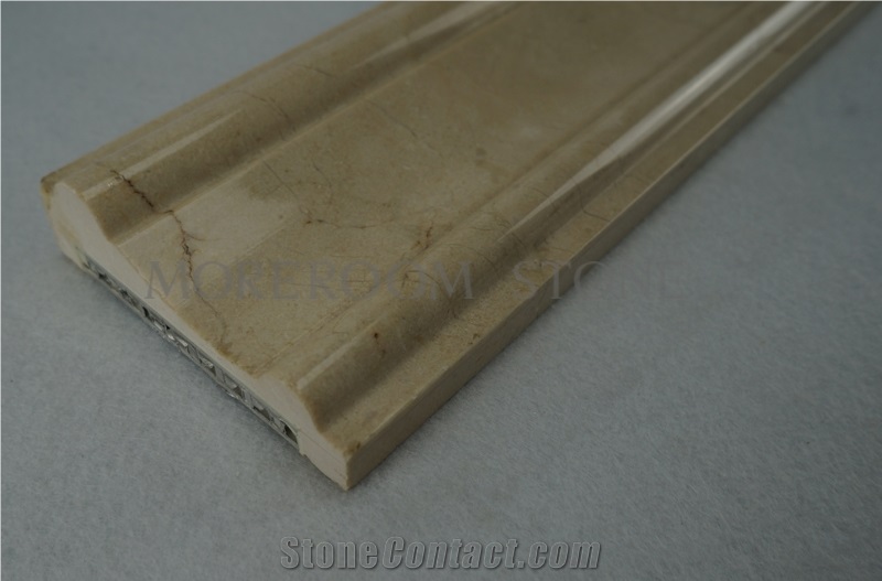 Beige Cappucino Marble Laminated with Aluminum Moulding for Tiny House