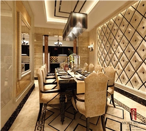 China Emperador Dark Marble Border Floor Design Water Jet Border