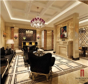 China Emperador Dark Marble Border Floor Design Water Jet Border