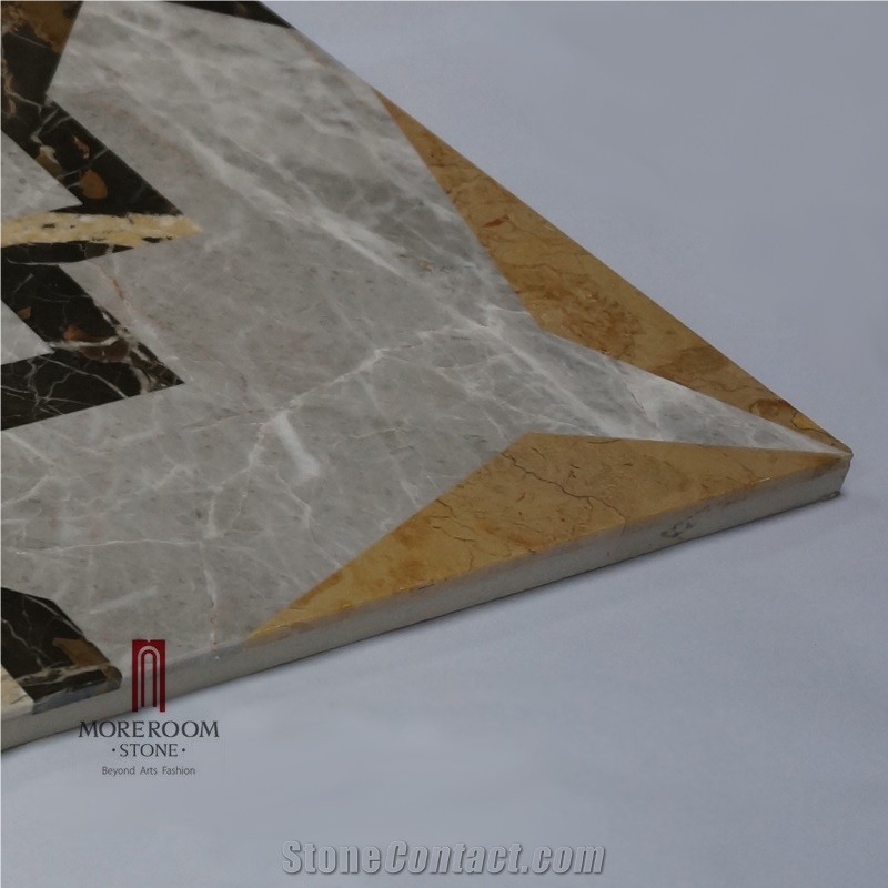 Chinese Factory Grey Marble Waterjet Medallion Marble Flooring Design