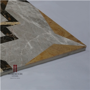 Chinese Factory Grey Marble Waterjet Medallion Marble Flooring Design