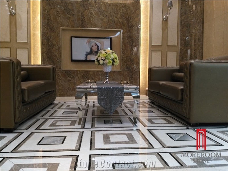 Floor Marble Tiles Glazed Porcelain Hall Flooring Tiles Classic Square Design