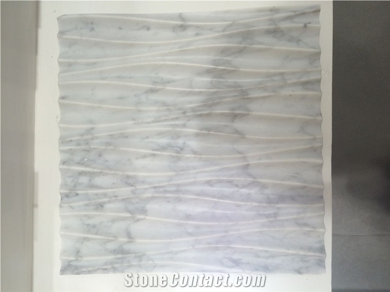 Luxury Cnc Design White Carrara Italian Marble for Interior Wall Panel