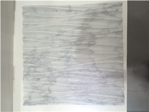 Luxury Cnc Design White Carrara Italian Marble for Interior Wall Panel