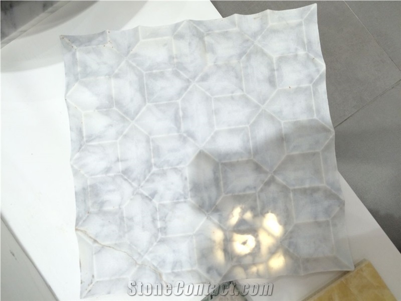 Luxury Cnc Design White Carrara Italian Marble for Interior Wall Panel