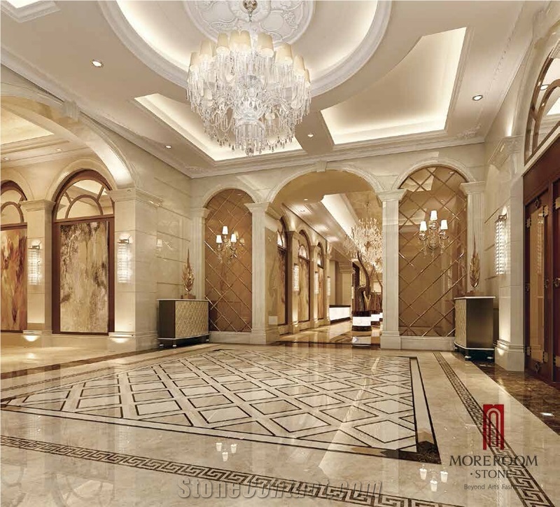 Multicolor Marble Flooring Border Designs, Waterjet Marble Borders Tile