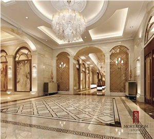 Multicolor Marble Flooring Border Designs, Waterjet Marble Borders Tile