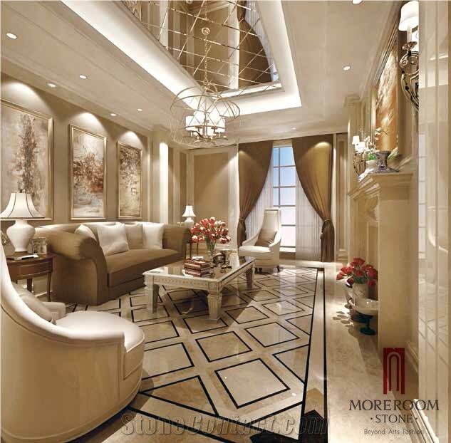 Multicolor Marble Flooring Border Designs, Waterjet Marble Borders Tile