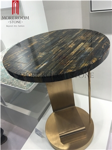 Polished Gemstone Tiger Eye Countertop for Sale