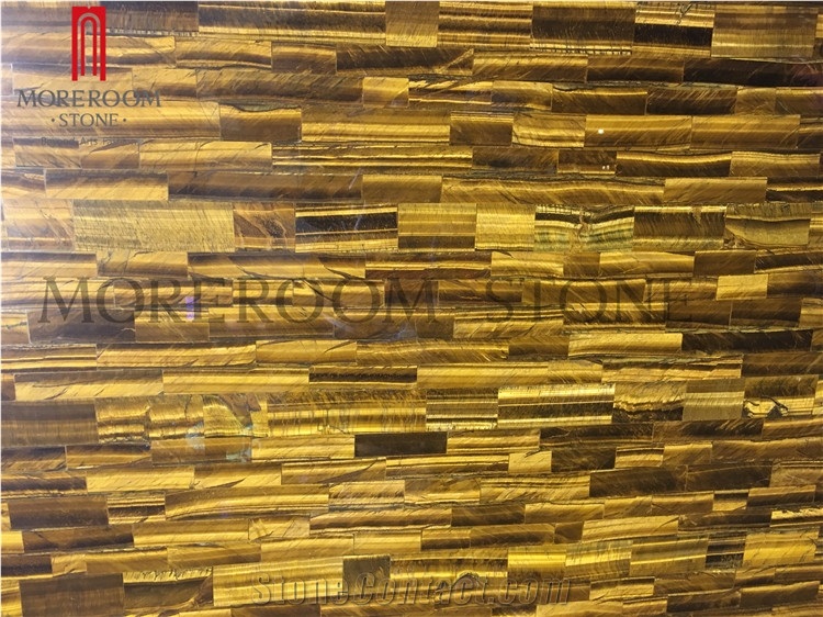 Polished Gemstone Tiger Eye Countertop for Sale