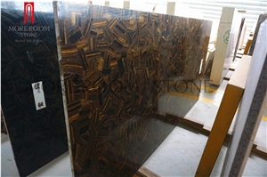 Polished Gemstone Tiger Eye Countertop for Sale