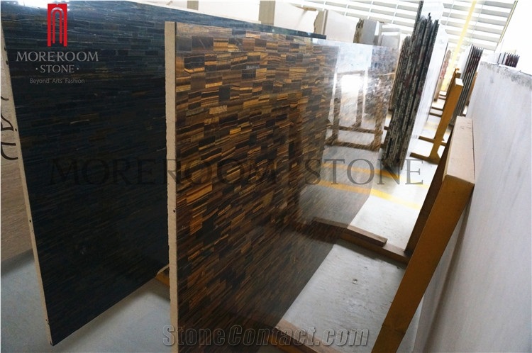 Polished Gemstone Tiger Eye Countertop for Sale
