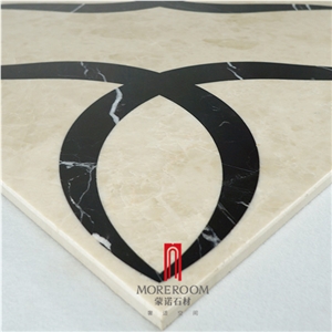 Spanish Marble Tiles Dark Emperador Marble Water Jet Medallions Inlay Medallion Flooring Marble, White Marble Stone Tiles, Laminated Medallion,Decorative Stone