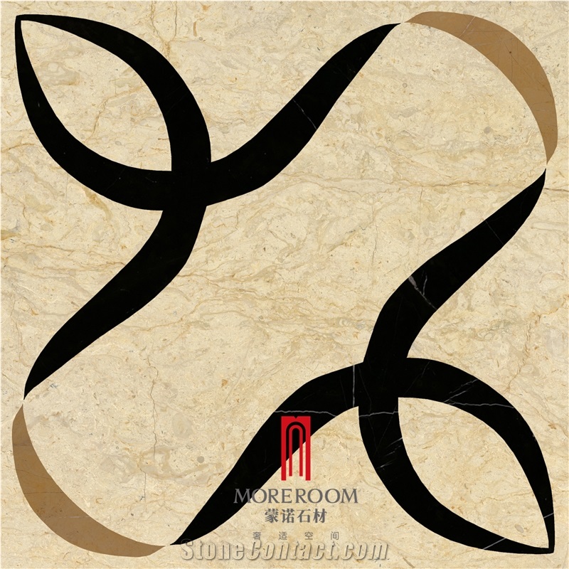 Spanish Marble Tiles Dark Emperador Marble Water Jet Medallions Inlay Medallion Flooring Marble, White Marble Stone Tiles, Laminated Medallion,Decorative Stone