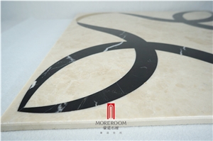 Spanish Marble Tiles Dark Emperador Marble Water Jet Medallions Inlay Medallion Flooring Marble, White Marble Stone Tiles, Laminated Medallion,Decorative Stone