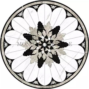 Turkey Berman Beige Floor Medallions Composited Medallion Flower Design Marble Water Jet Marble Medallions Wall Medallions, Berman Cream Marble Composited Medallion