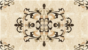 Turkey Berman Beige Floor Medallions Composited Medallion Flower Design Marble Water Jet Marble Medallions Wall Medallions, Berman Cream Marble Composited Medallion