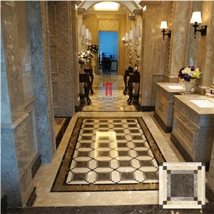 Turkey Cicily Grey Marble Cut to Size Thin Laminated Floor Medallion