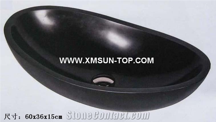 Black Kitchen Sinks&Basins(60*36*15cm)/Black Stone Bathroom Sinks&Basin/Oval Sinks&Basins/Natural Stone Basins&Sinks/Wash Basins/Interior Decorative