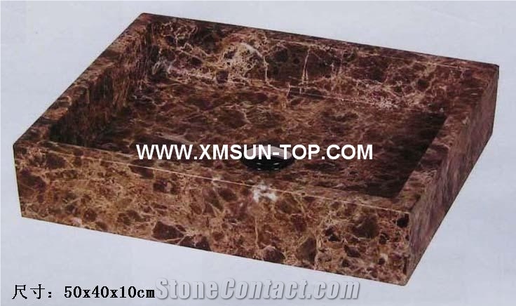 Brown Kitchen Sinks&Basins(50*40*10cm)/Brown Stone Bathroom Sinks&Basin/Rectangle Sinks&Basins/Natural Stone Basins&Sinks/Wash Basins/Interior Decorative